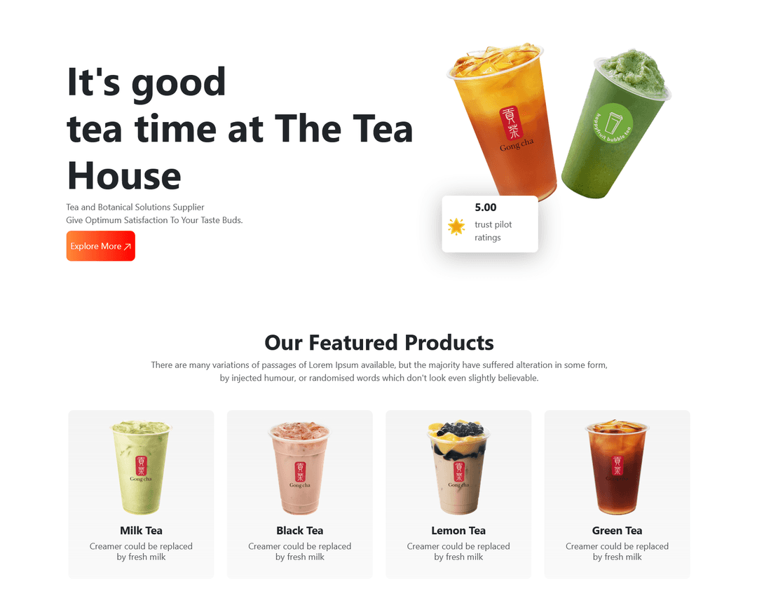 Tea House - Landing Page