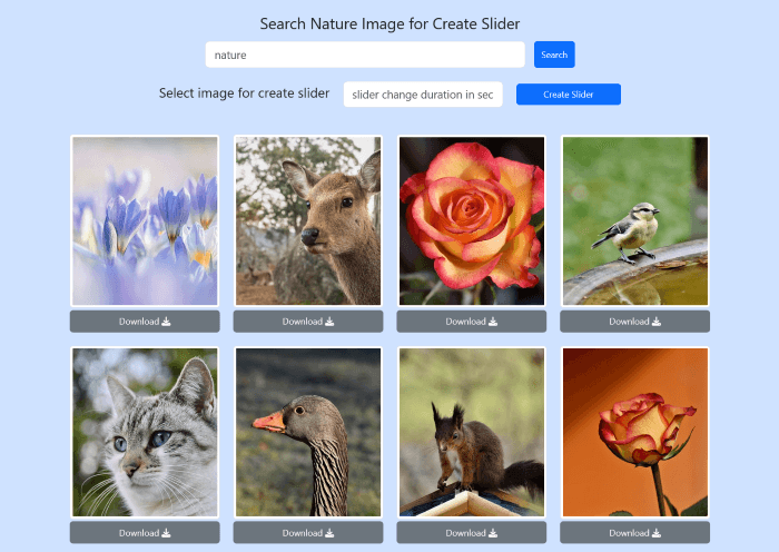 Pixabay Nature Image Slider