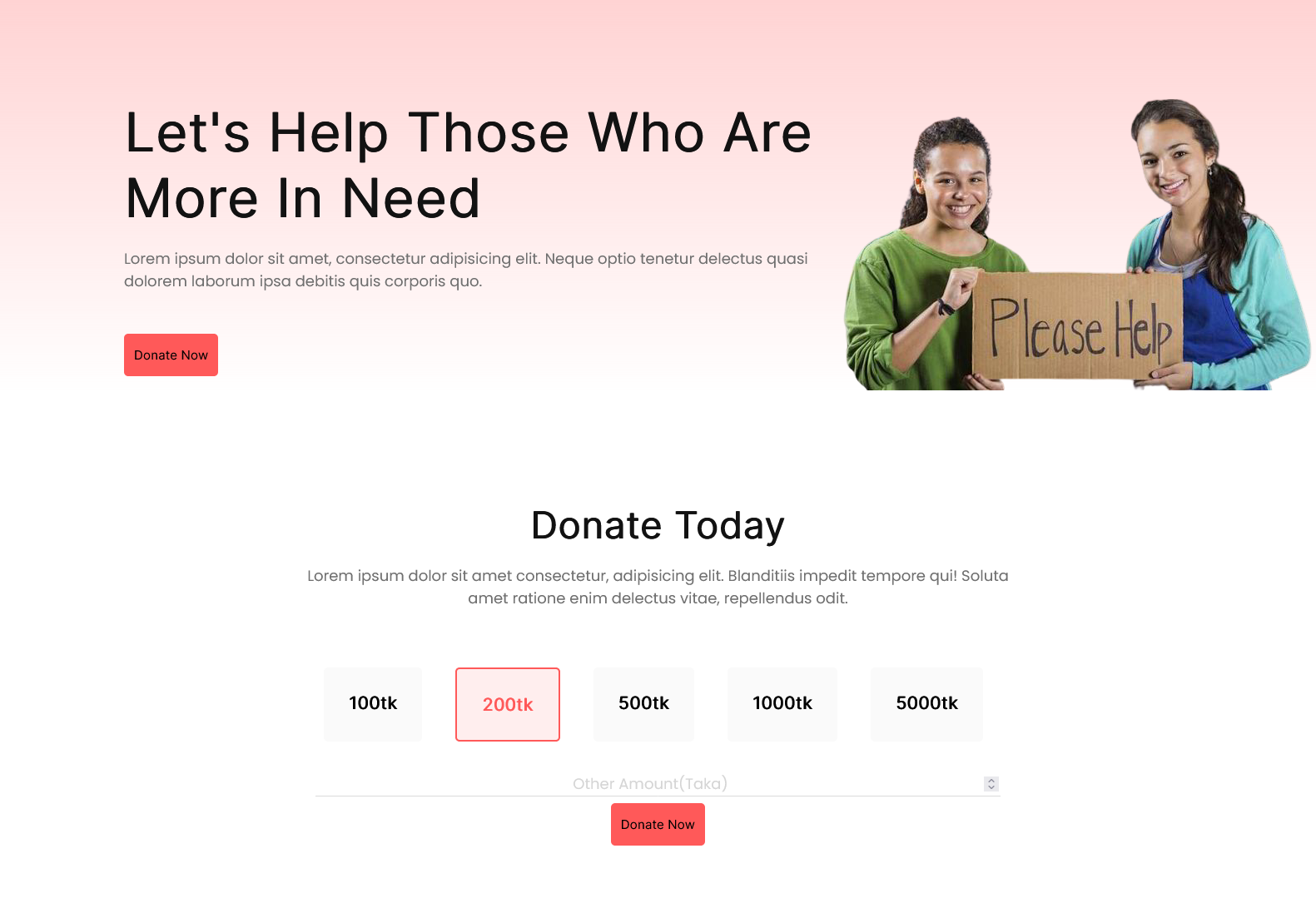 Donation - Landing Page