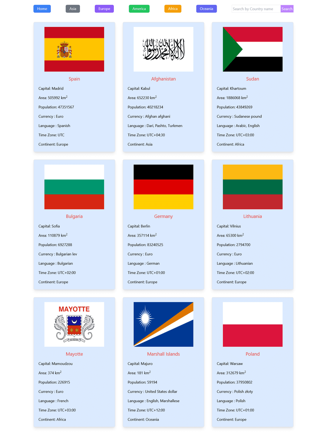 Rest Countries - Find country details